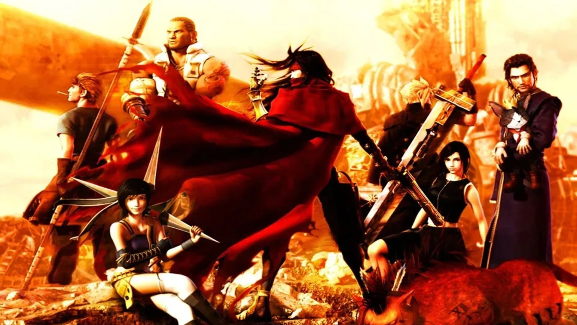 Nhân vật Vincent Valentine và đồng đội trong game Dirge of Cerberus: Final Fantasy VII trên PS2