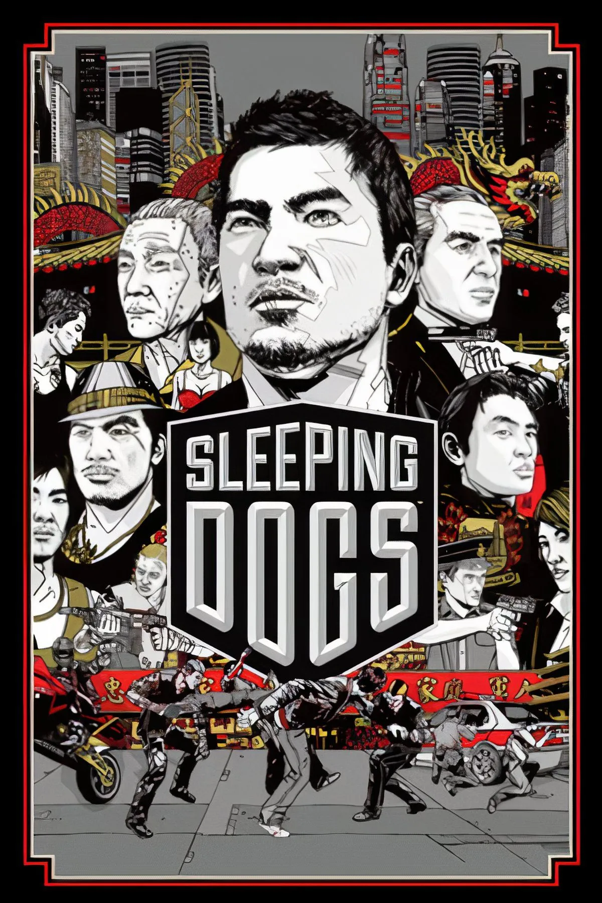 Nhân vật Wei Shen của Sleeping Dogs đang đối mặt với kẻ thù trong một con hẻm tối ở Hồng Kông