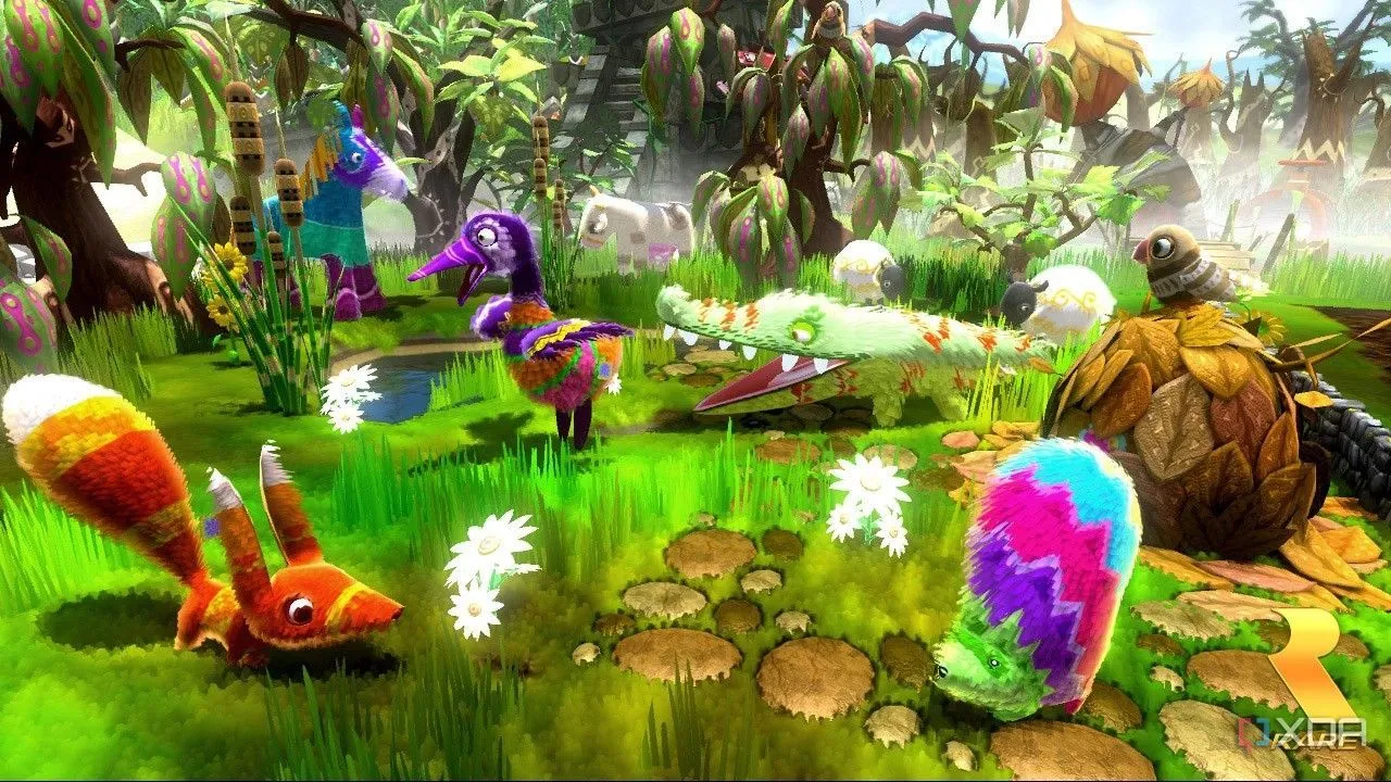 Nhím và cáo Piñata trong game mô phỏng quản lý vườn Viva Piñata.