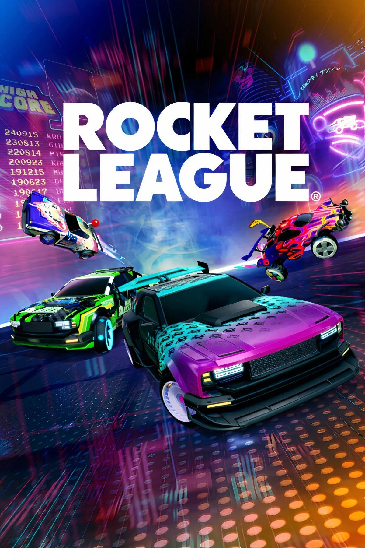 Những chiếc xe đua bay lượn trên sân bóng trong tựa game Rocket League đầy năng động và kịch tính