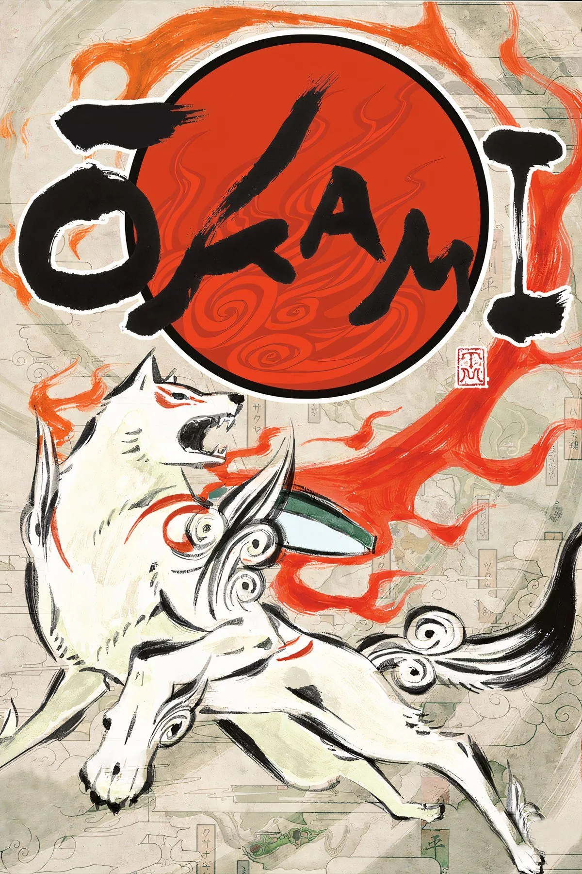 Nữ thần Amaterasu trong hình dạng sói trắng, biểu tượng của game Okami từ Clover Studio
