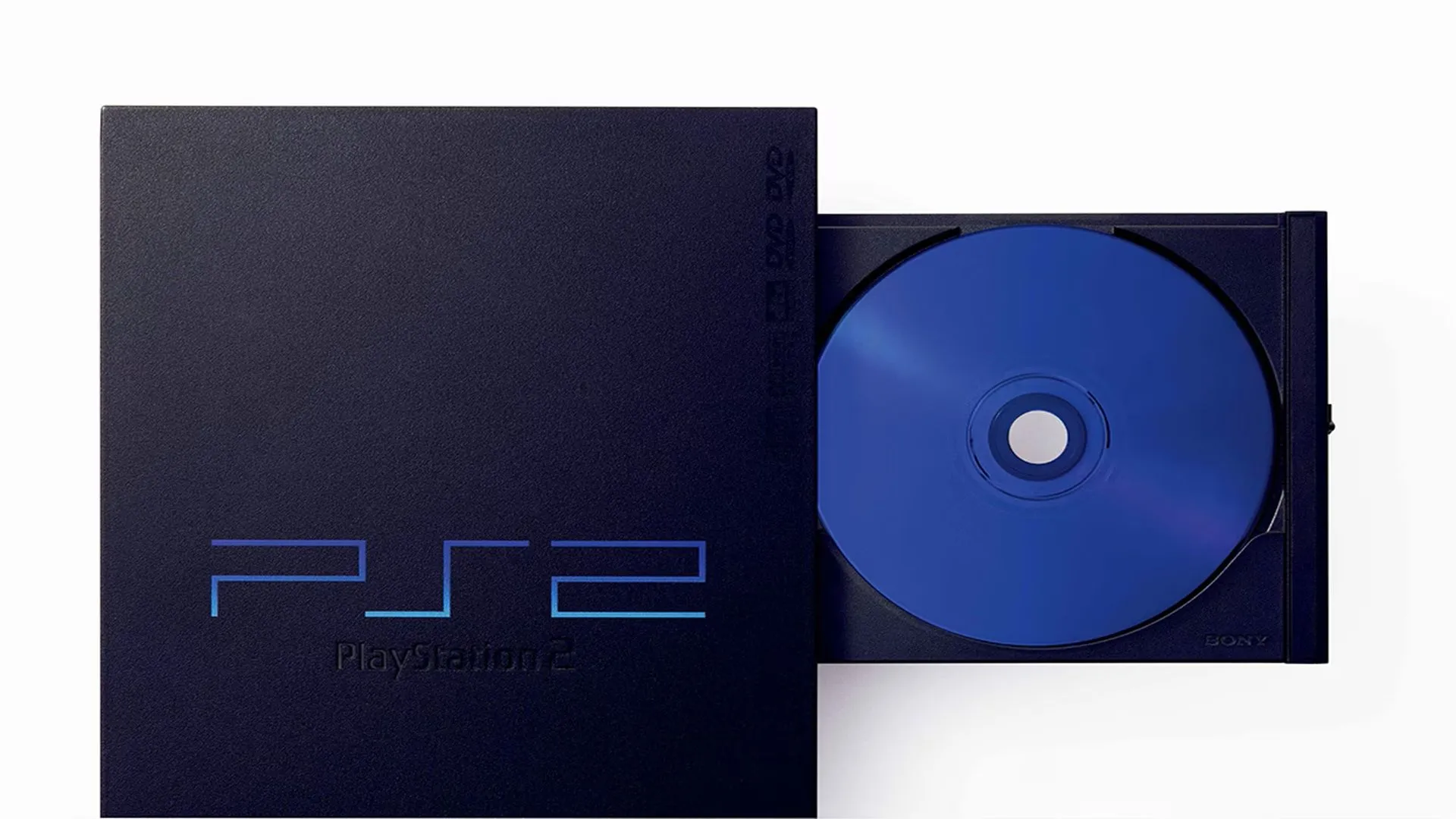 Ổ đĩa PlayStation 2 đang mở, sẵn sàng tiếp nhận đĩa game hoặc phim