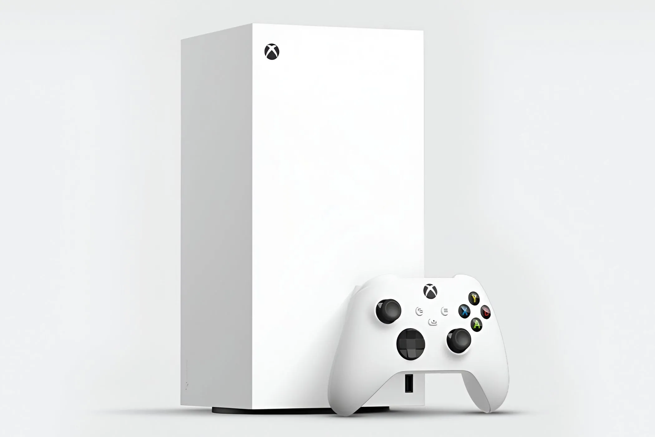 Phiên bản kỹ thuật số của Xbox Series X màu đen với thiết kế hiện đại, tượng trưng cho xu hướng console không ổ đĩa.