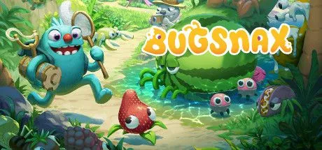 Poster game Bugsnax với các sinh vật kỳ lạ nửa bọ nửa bánh