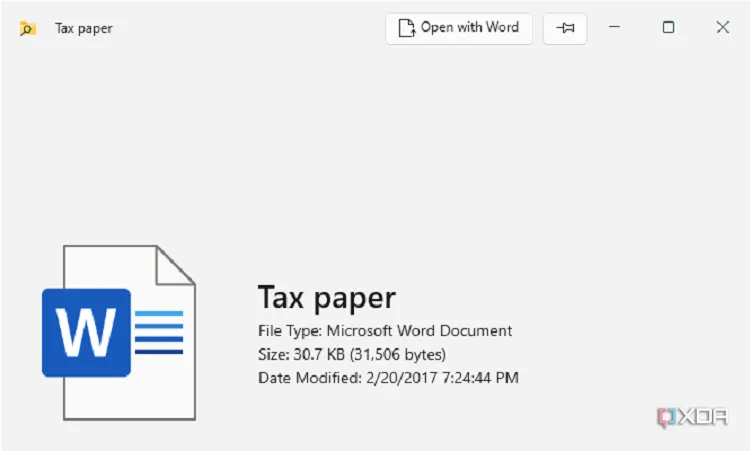 PowerToys Peek không hỗ trợ xem trước các định dạng file độc quyền như Microsoft Word và Excel