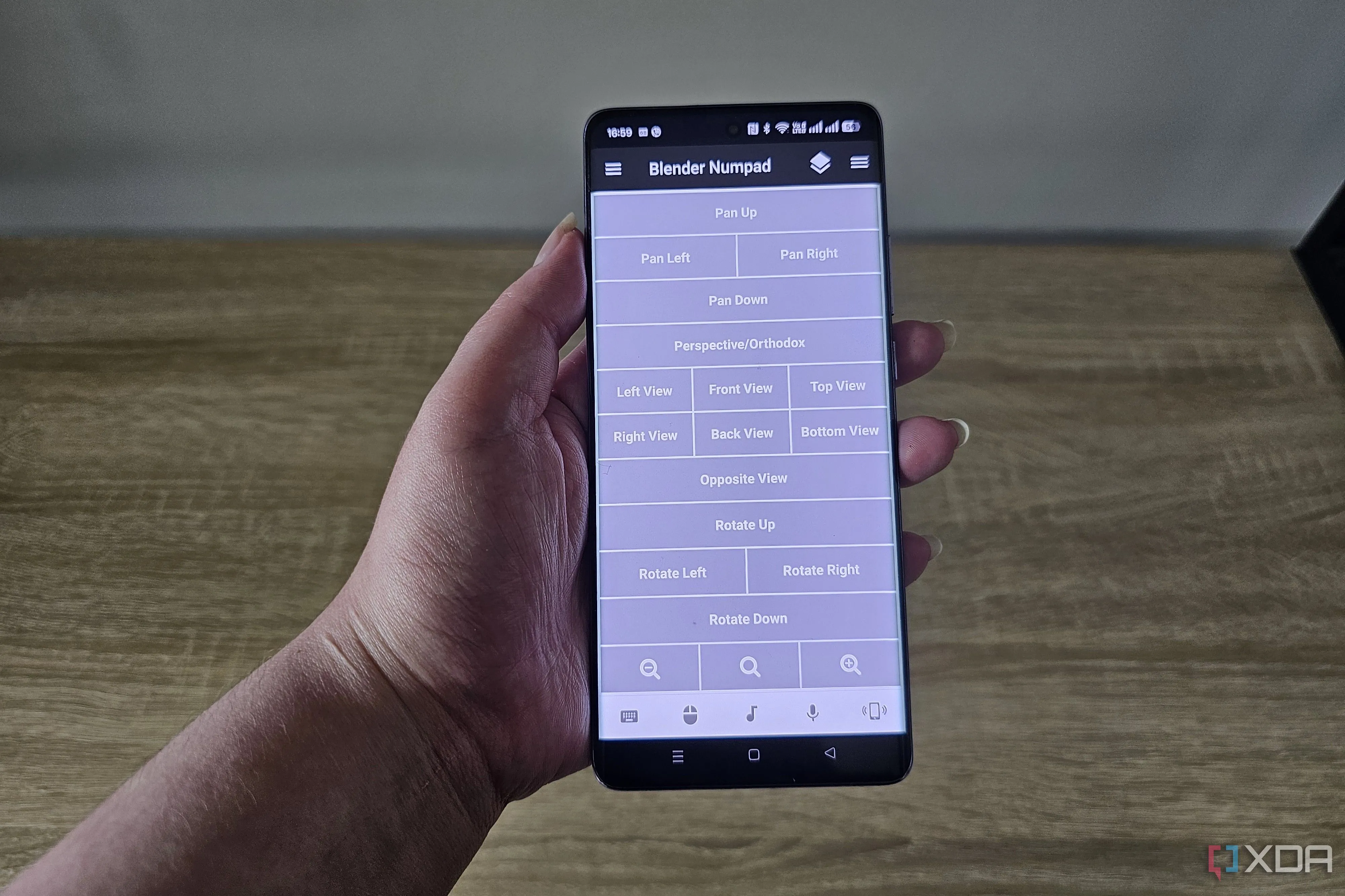 Remote numpad Blender trên ứng dụng Unified Remote