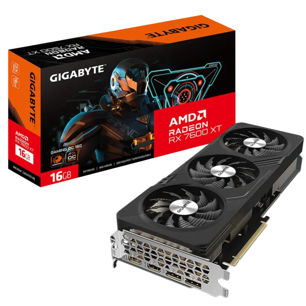 Render trong suốt của card đồ họa Gigabyte RX 7600 XT