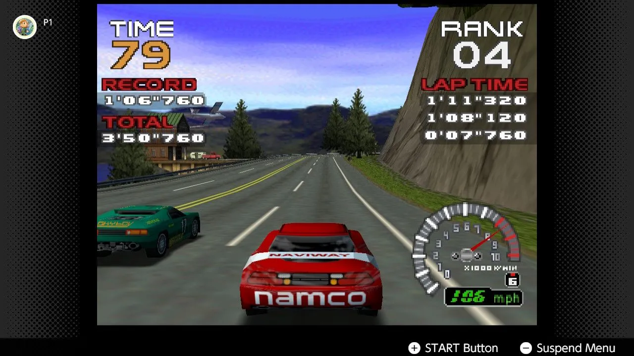 Ridge Racer 64 đang chạy trên Nintendo Switch