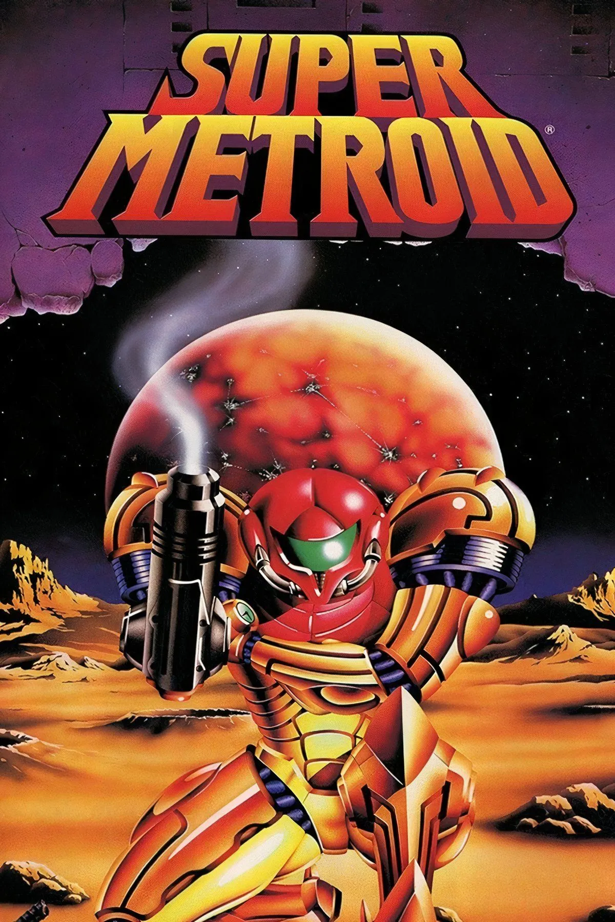Ridley, trùm rồng khét tiếng trong Super Metroid, đang tấn công Samus Aran trong môi trường dung nham