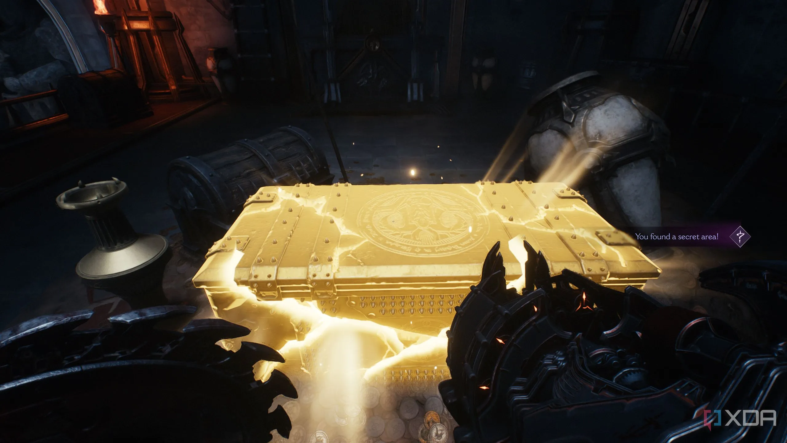 Rương vàng nằm trong khu vực bí mật của Doanh trại Sentinel, Doom: The Dark Ages