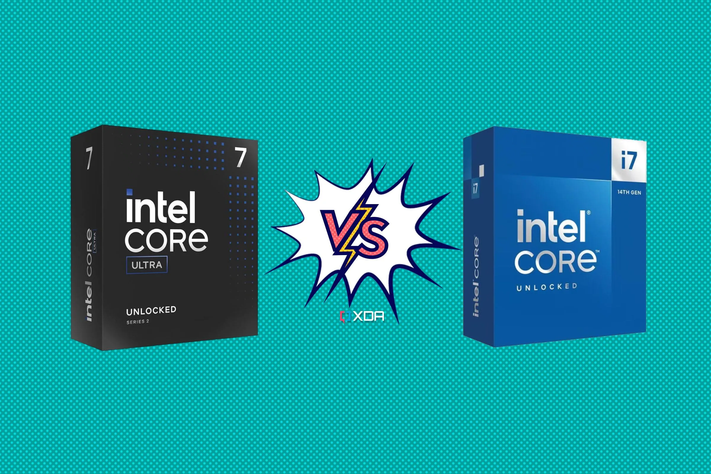 So sánh bao bì Intel Core Ultra 7 265K và Core i7-14700K, minh họa sự đa dạng của dòng chip Intel