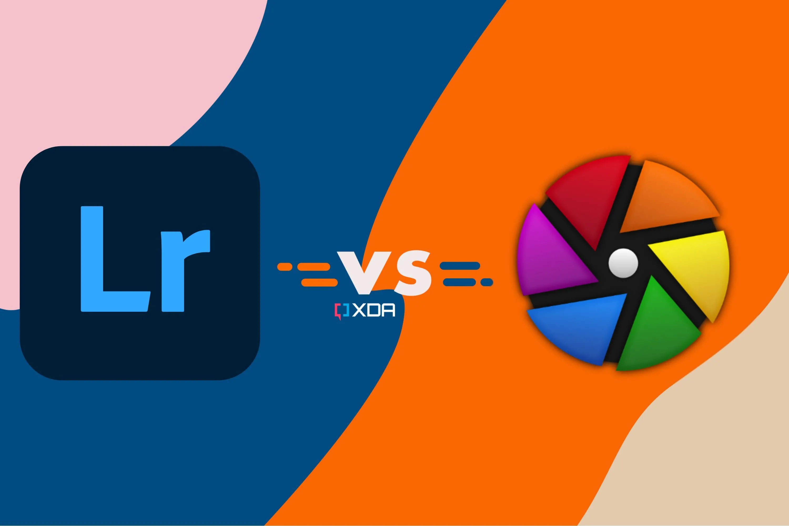 So sánh trực quan giữa logo Adobe Lightroom và Darktable, minh họa các lựa chọn thay thế phần mềm chỉnh sửa ảnh RAW
