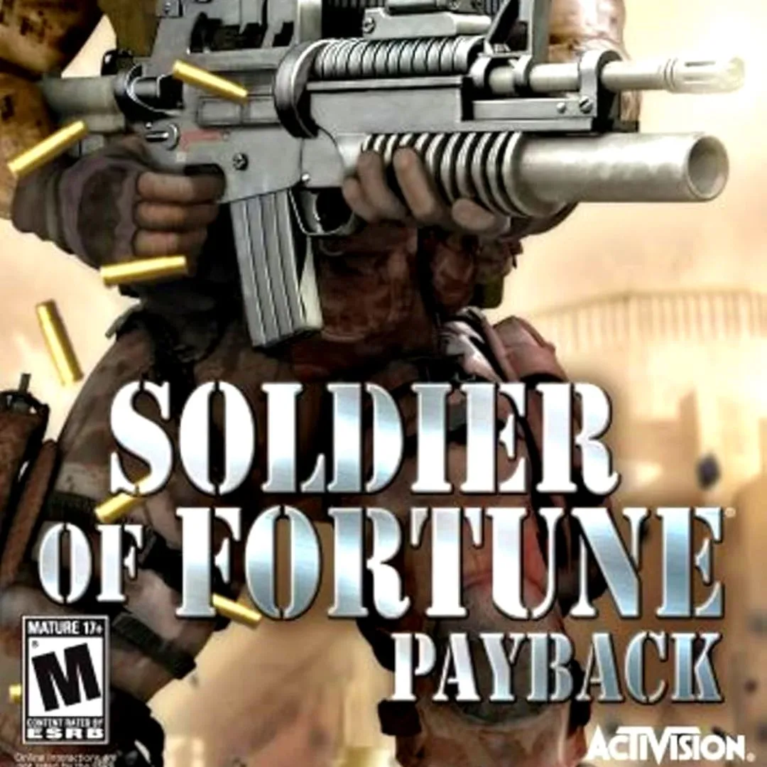 Soldier of Fortune: Payback - hình ảnh bìa game bắn súng chiến thuật với lính đánh thuê và vũ khí