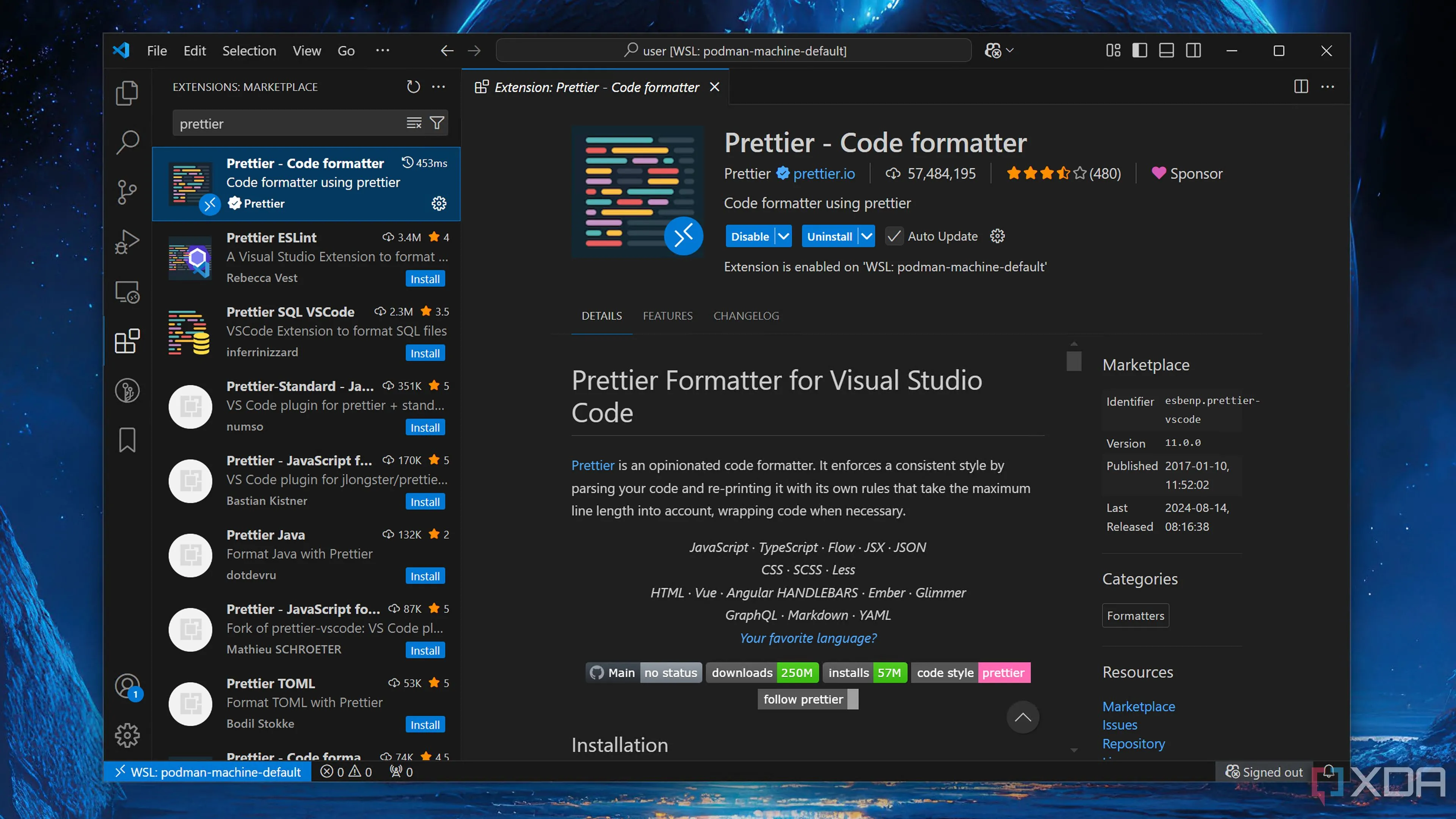 Sử dụng tiện ích mở rộng Prettier trong VS Code