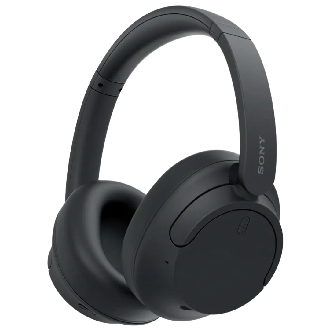 Tai nghe over-ear Sony WH-CH720N màu đen nhìn từ góc nghiêng, nổi bật thiết kế thanh lịch