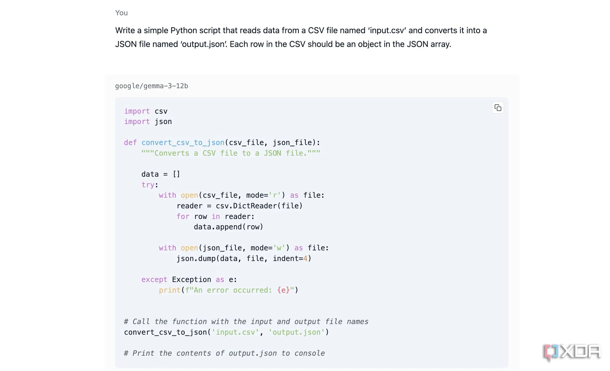 Tạo đoạn mã Python trực tiếp với LLM cục bộ để chuyển đổi định dạng dữ liệu