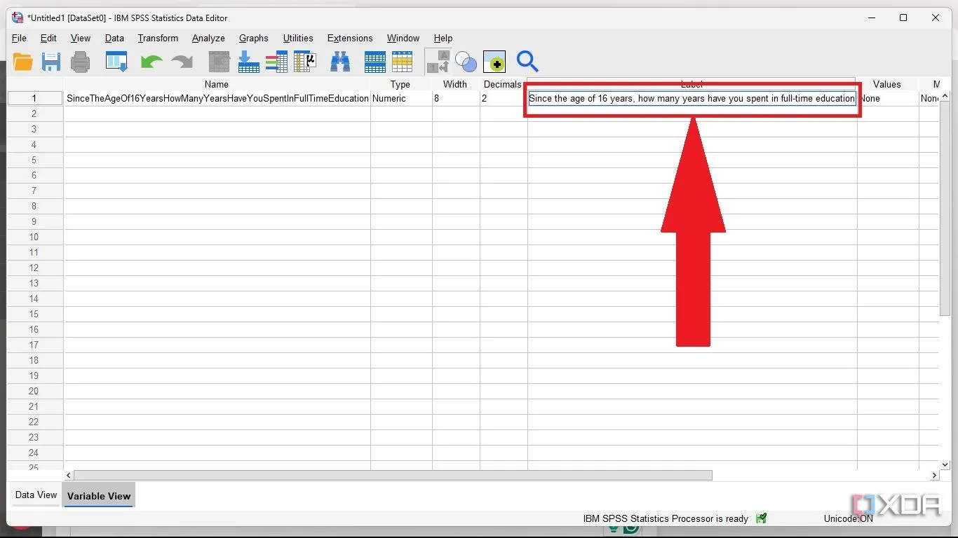 Tạo nhãn (Label) mô tả chi tiết cho biến trong SPSS
