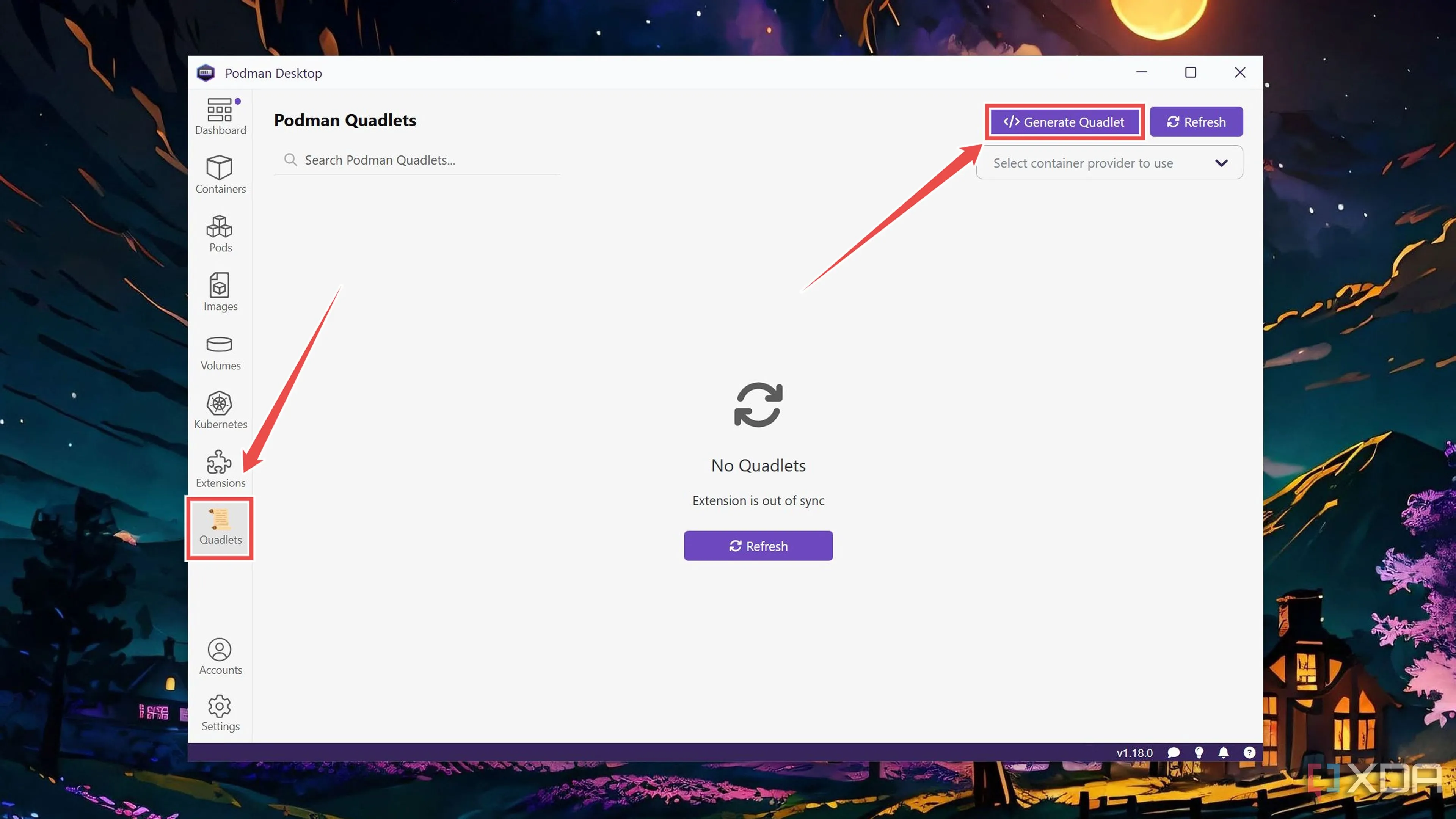 Tạo Quadlet mới thông qua giao diện Podman Desktop, chuẩn bị cấu hình container