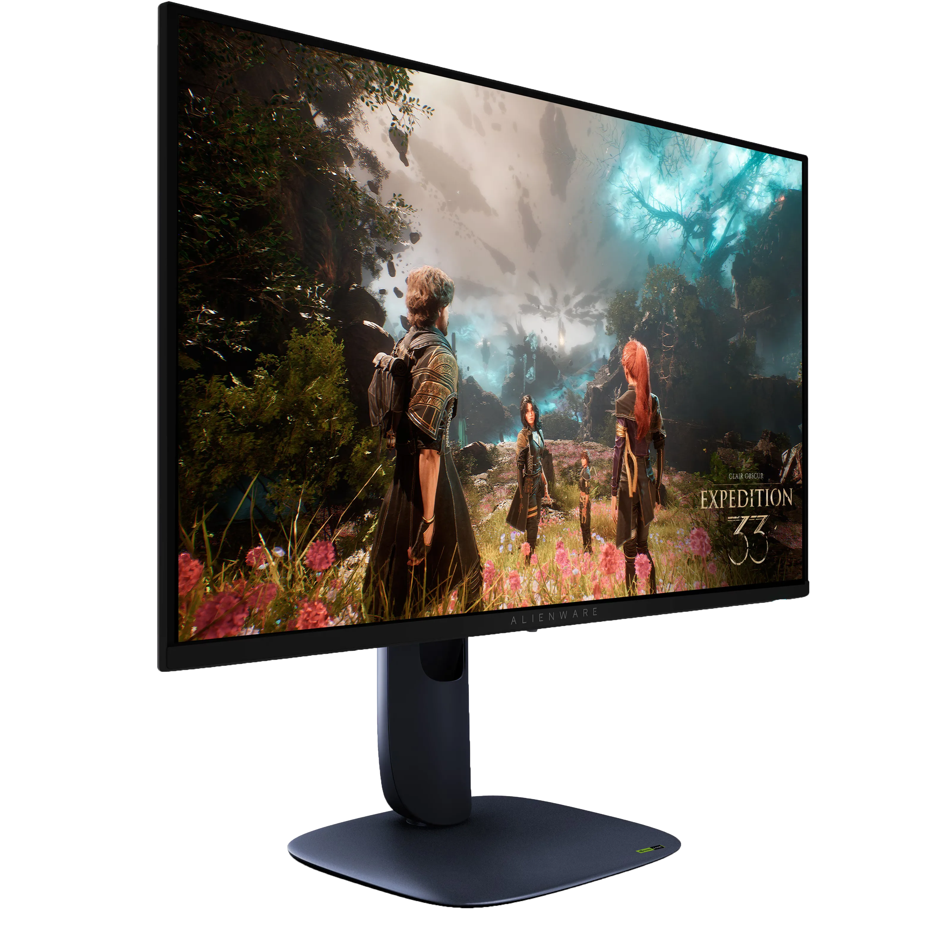 Thiết kế thanh lịch của màn hình Alienware AW2725Q màu đen, một đại diện tiêu biểu cho dòng màn hình gaming OLED.