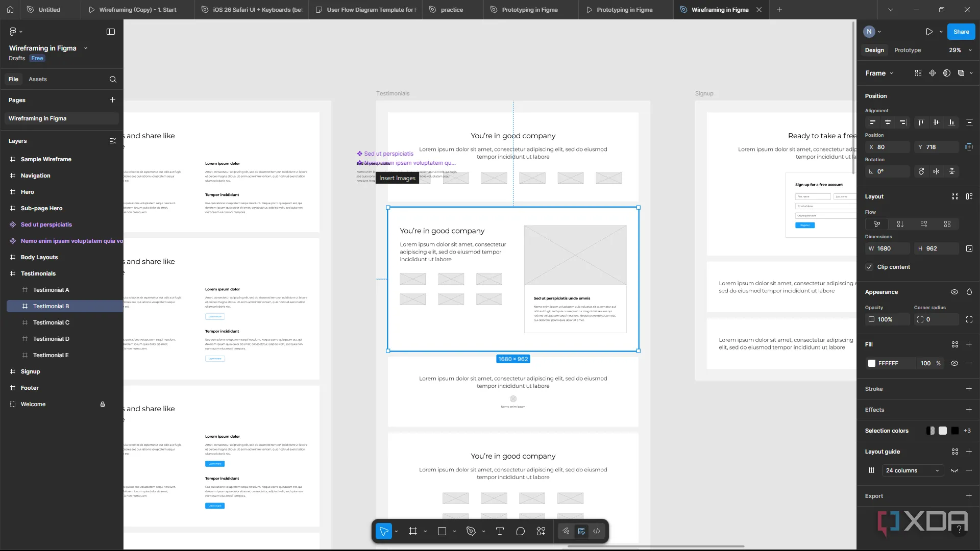 Thiết kế wireframe chi tiết và giao diện người dùng độ trung thực cao trong Figma