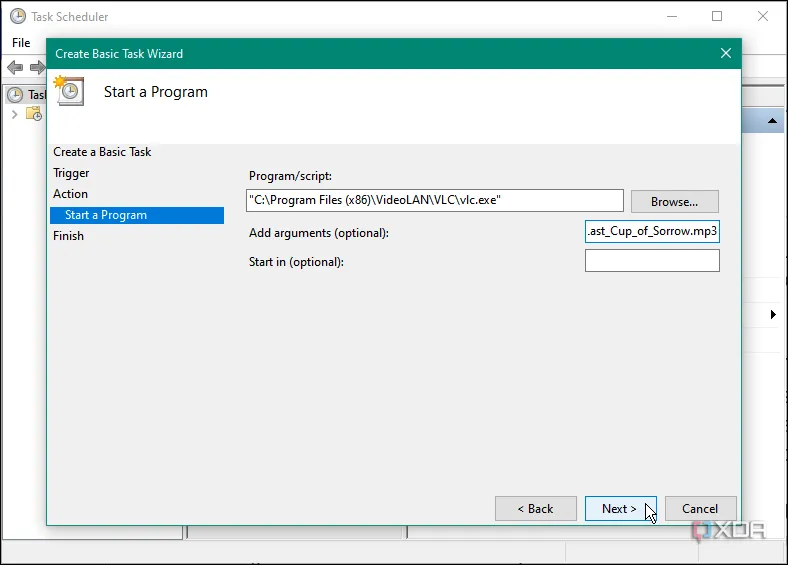 Thiết lập tác vụ cơ bản để phát nhạc khi đăng nhập Windows bằng Task Scheduler