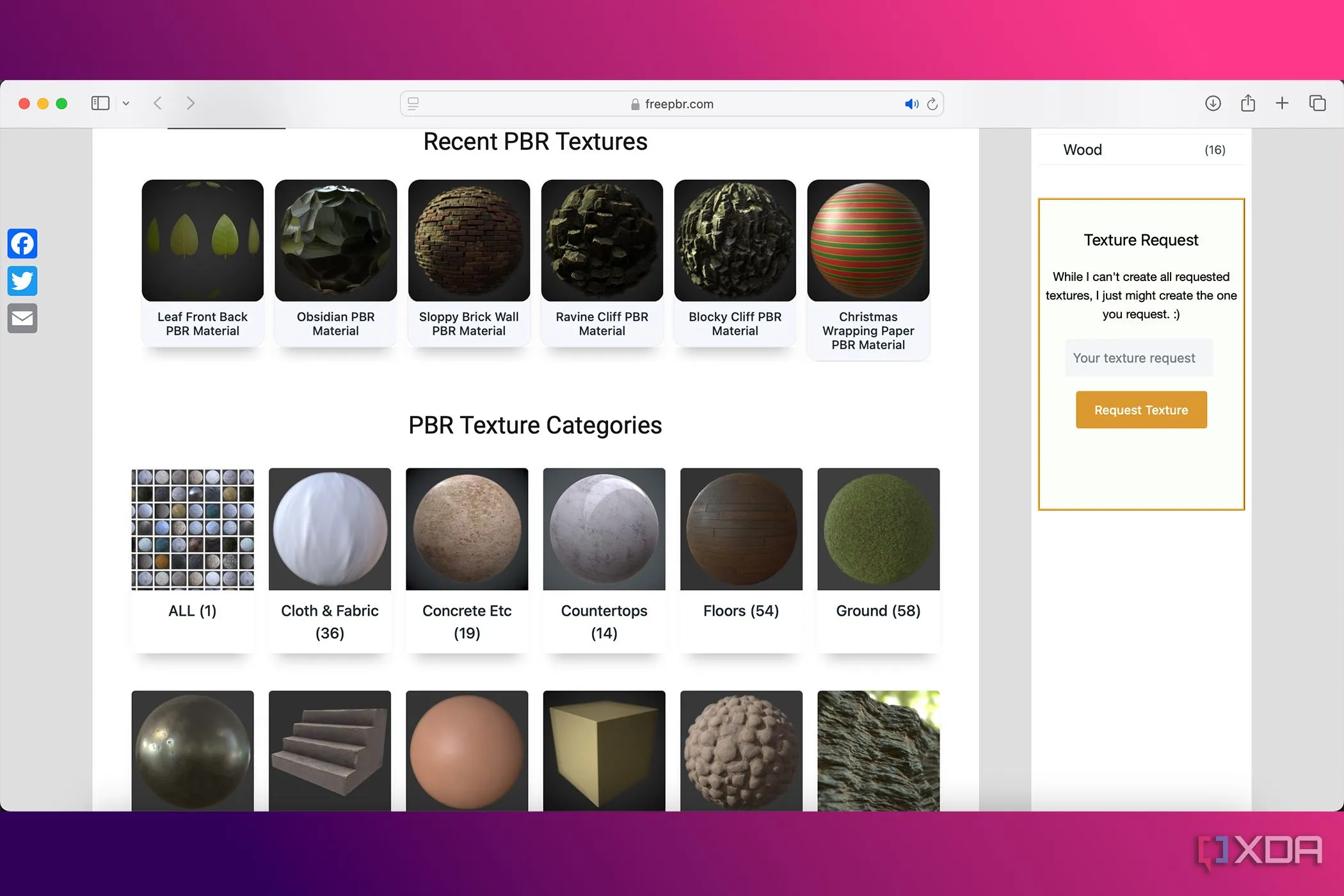 Thư viện texture 3D PBR miễn phí trên Free PBR, nơi người dùng có thể tải về các vật liệu chất lượng cao cho Blender.