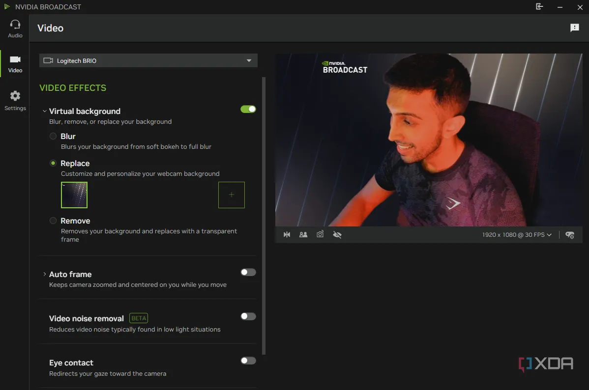 Tính năng xóa phông nền AI trong Nvidia Broadcast, được thiết kế để hỗ trợ cuộc họp trực tuyến và livestream nhưng có thể gây tải nặng GPU.