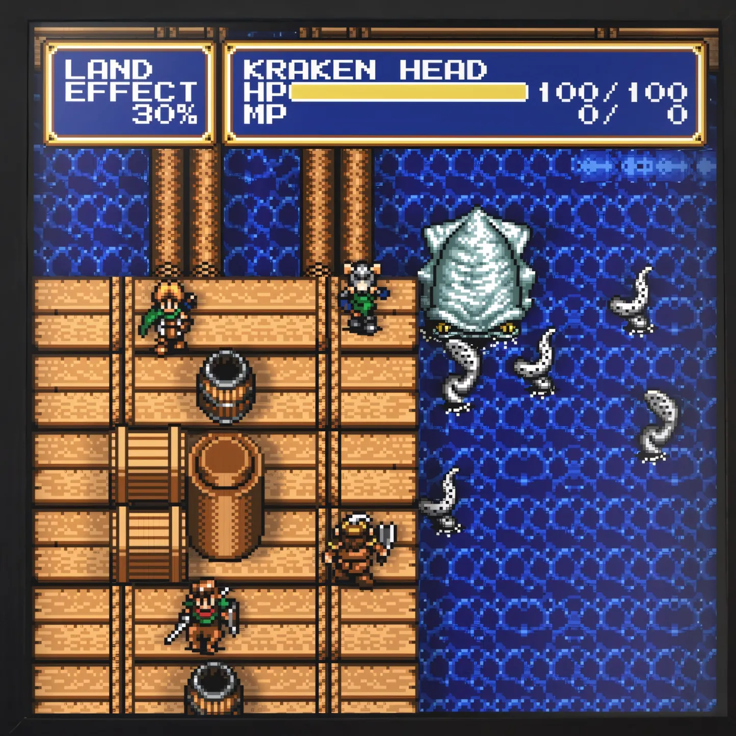 Trận chiến khốc liệt với Kraken trong Shining Force 2, game nhập vai chiến thuật