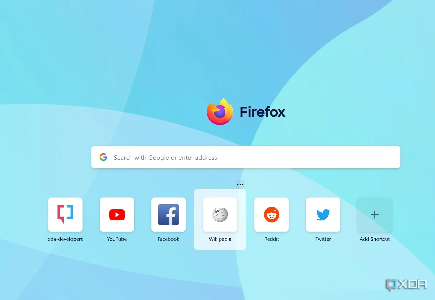 Trang chủ Firefox với giao diện thân thiện và các biểu tượng tính năng chính