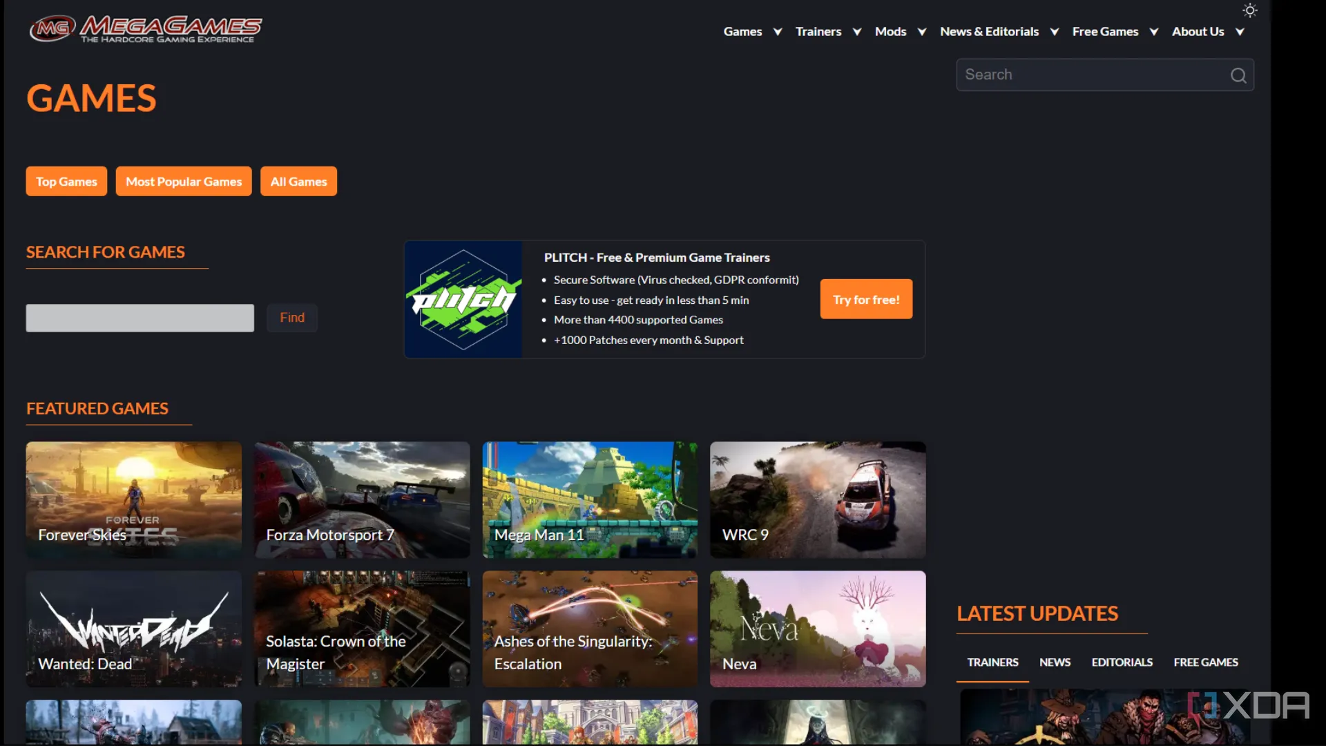 Trang web Mega Games với tuyển chọn các game freeware và game cổ điển miễn phí