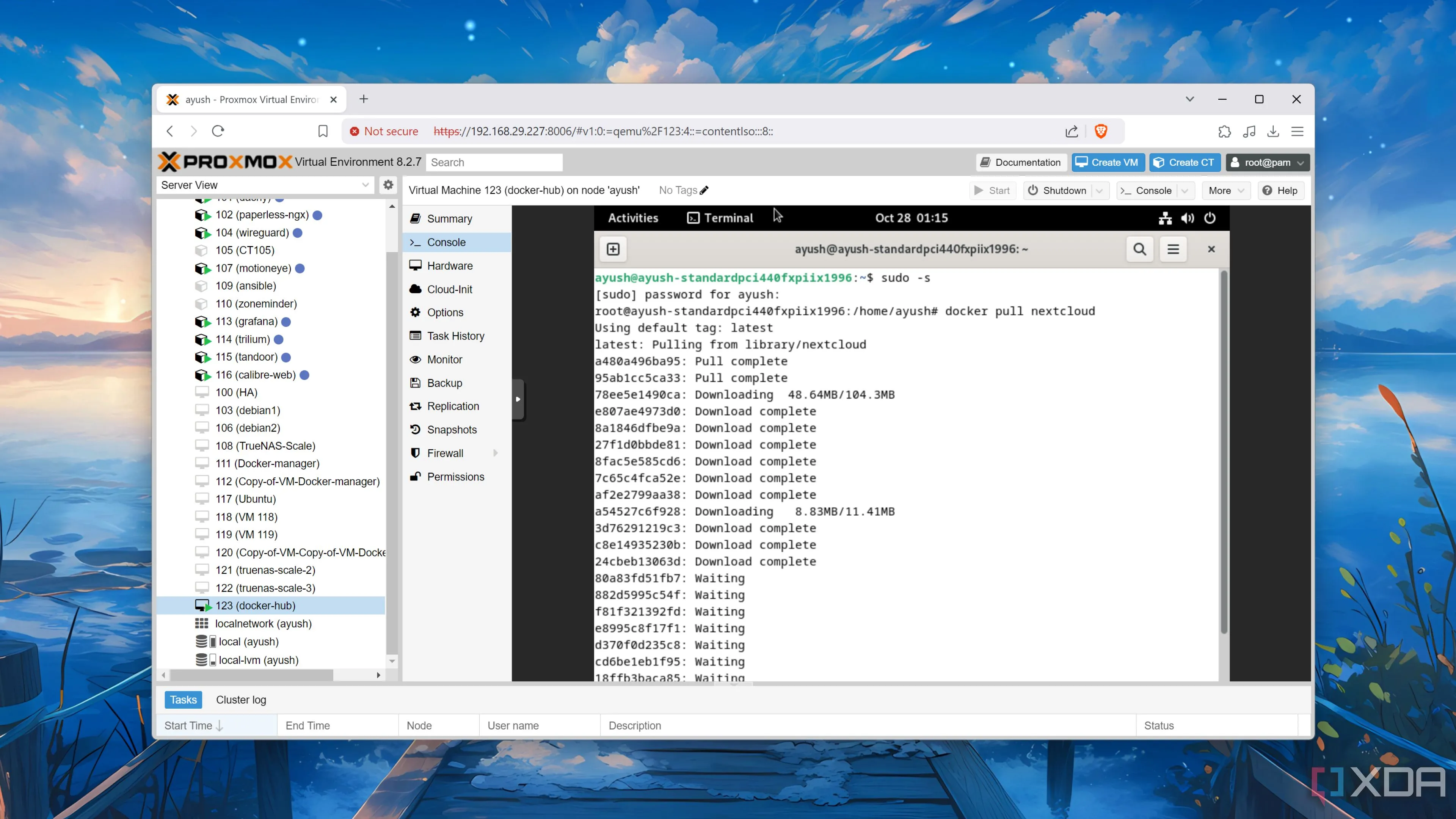 Triển khai Nextcloud container với Docker bên trong máy ảo Proxmox VE