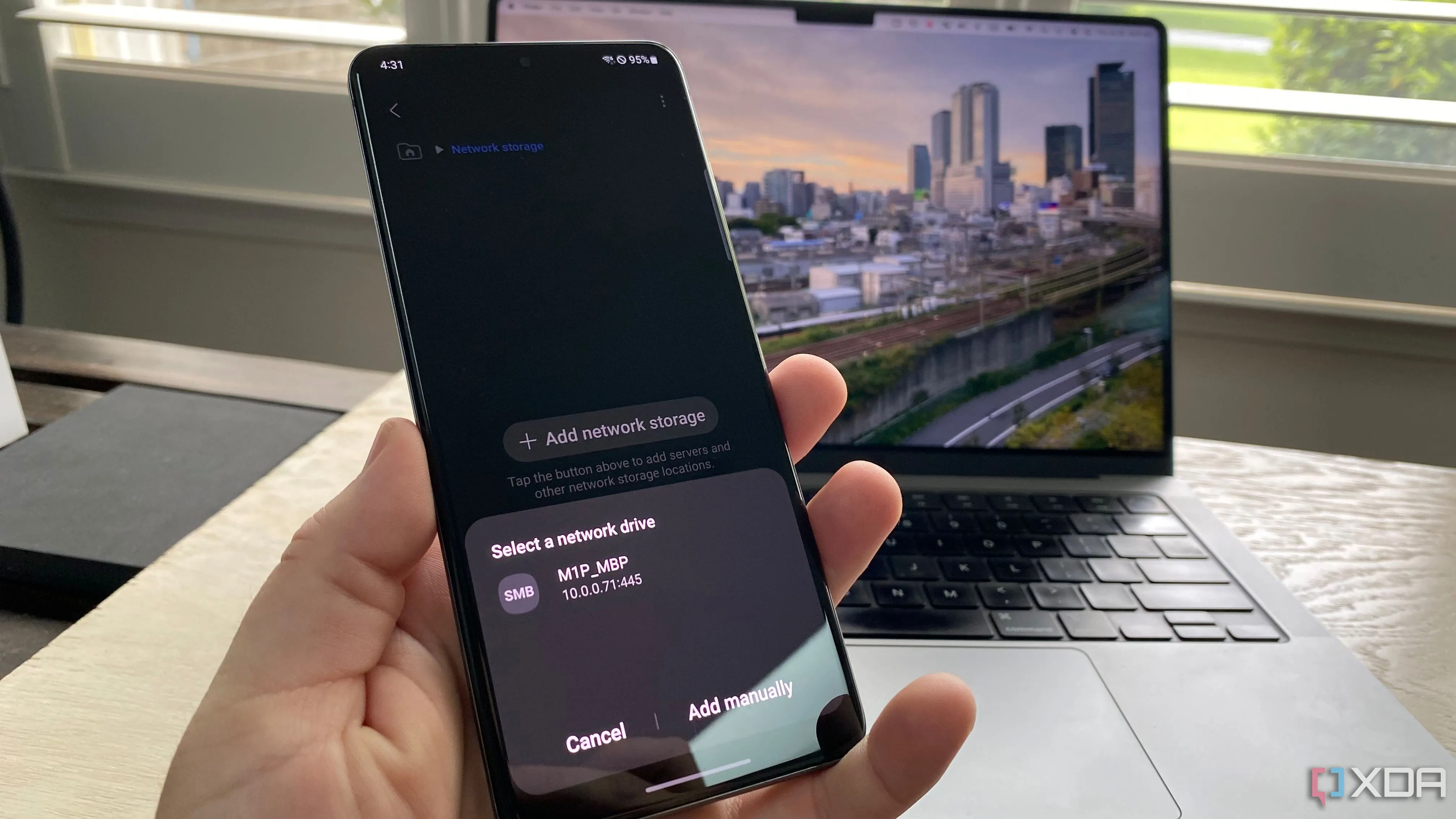 Truy cập ổ đĩa mạng trên điện thoại Galaxy S20+ với địa chỉ IP tĩnh