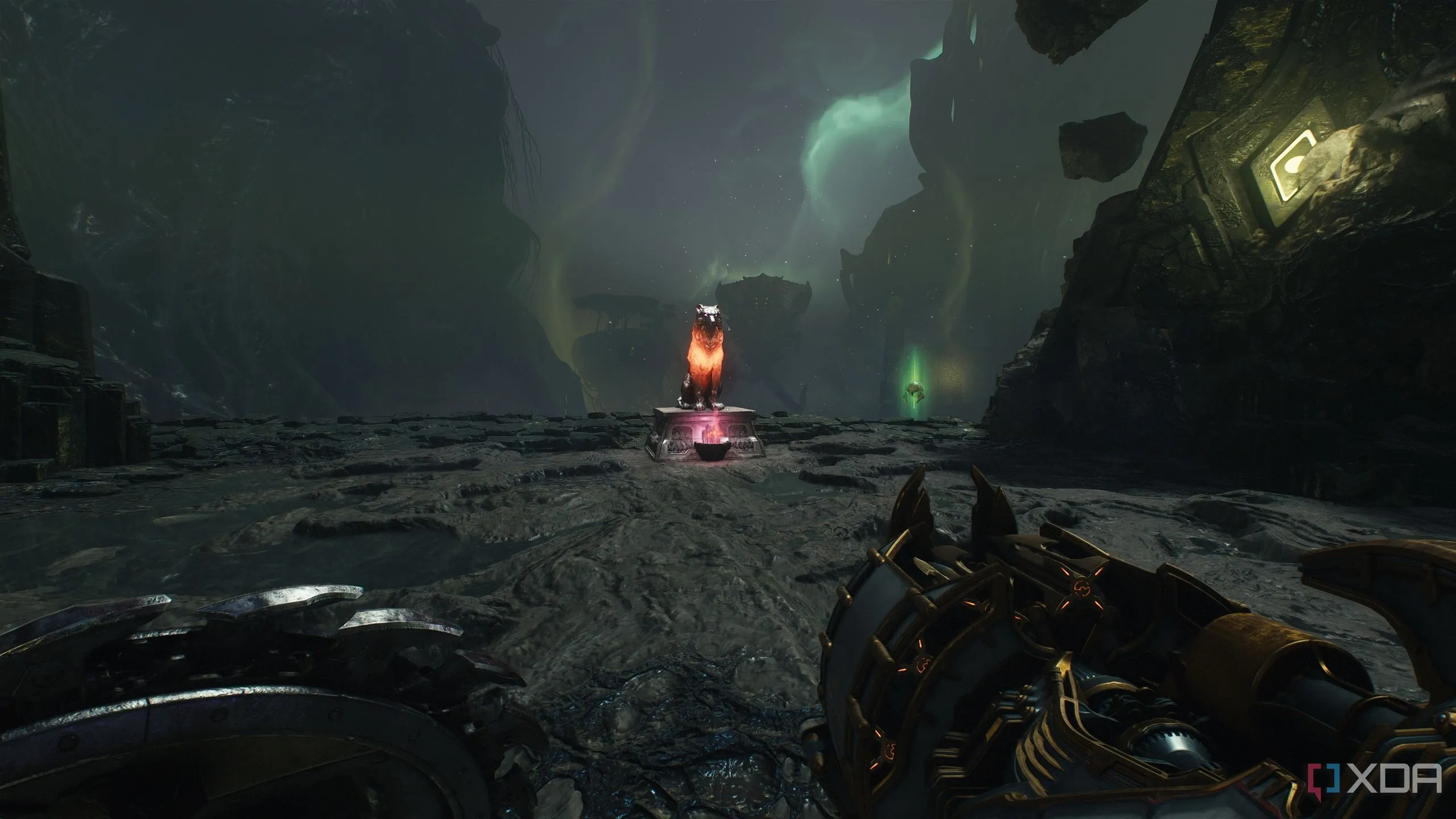 Tượng sói phát sáng đầu tiên ở Chương 16 của Doom: The Dark Ages