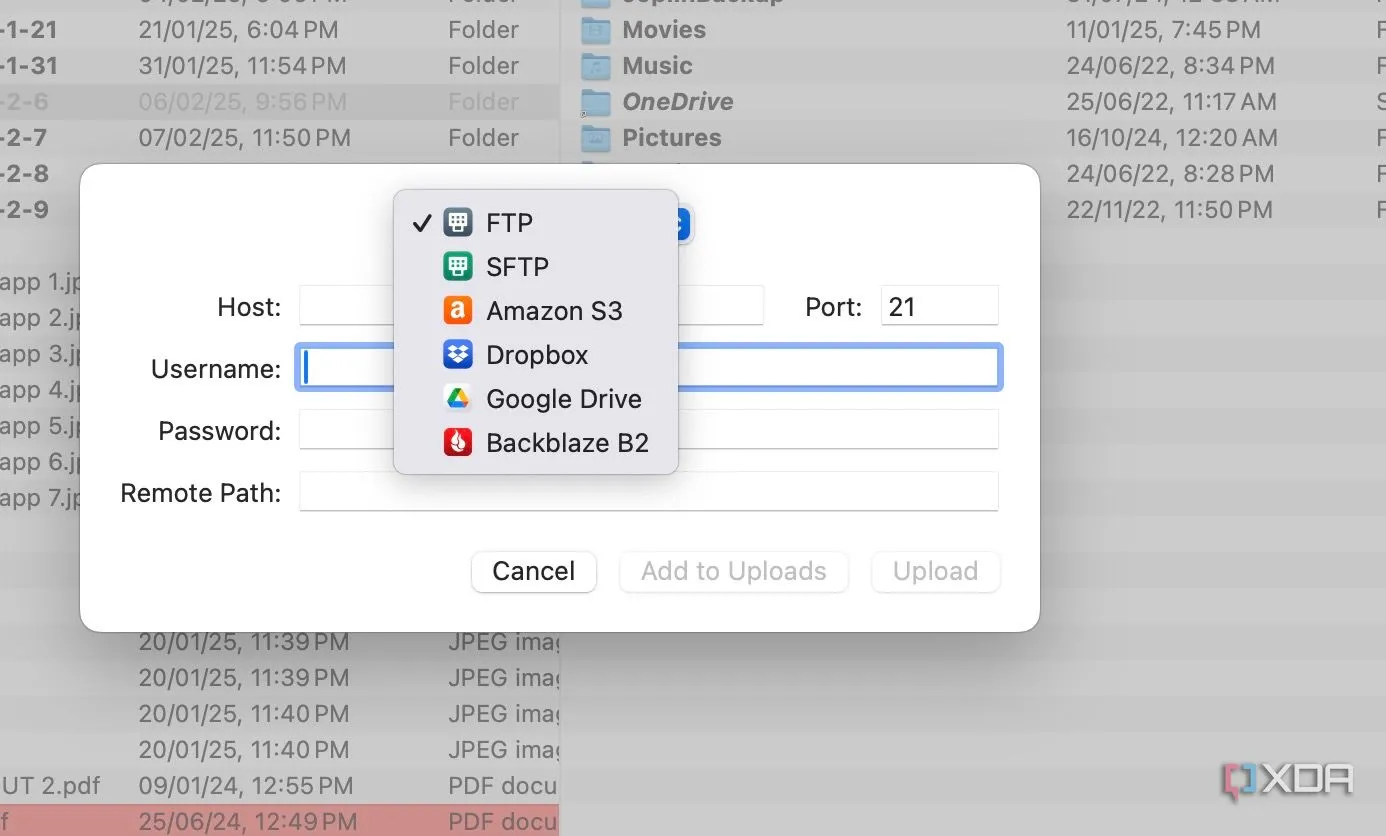 Tùy chọn tải tệp lên các dịch vụ lưu trữ đám mây Google Drive và Dropbox từ Path Finder