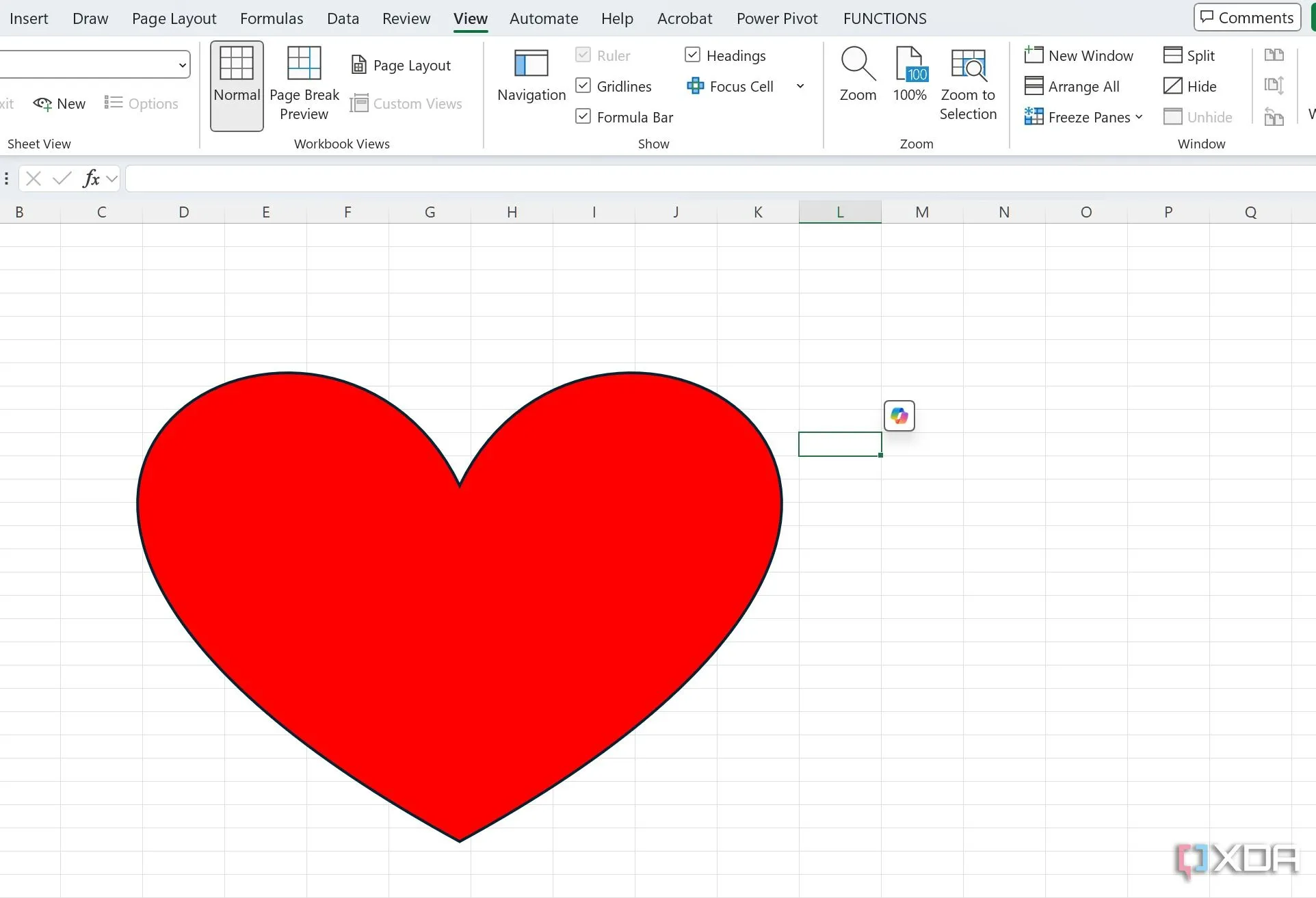 Vẽ hình trái tim màu đỏ và viết lời nhắn lãng mạn trong Excel để gửi gắm tình cảm
