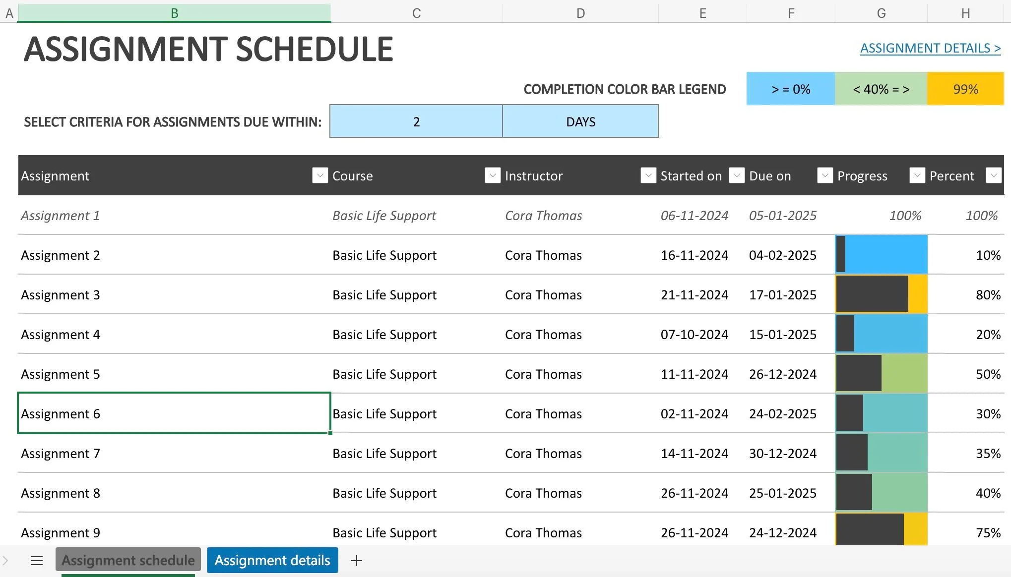 Ví dụ về bảng lịch trình công việc trong Excel, gợi ý quản lý hiệu quả các tệp Excel để tránh giảm hiệu suất.