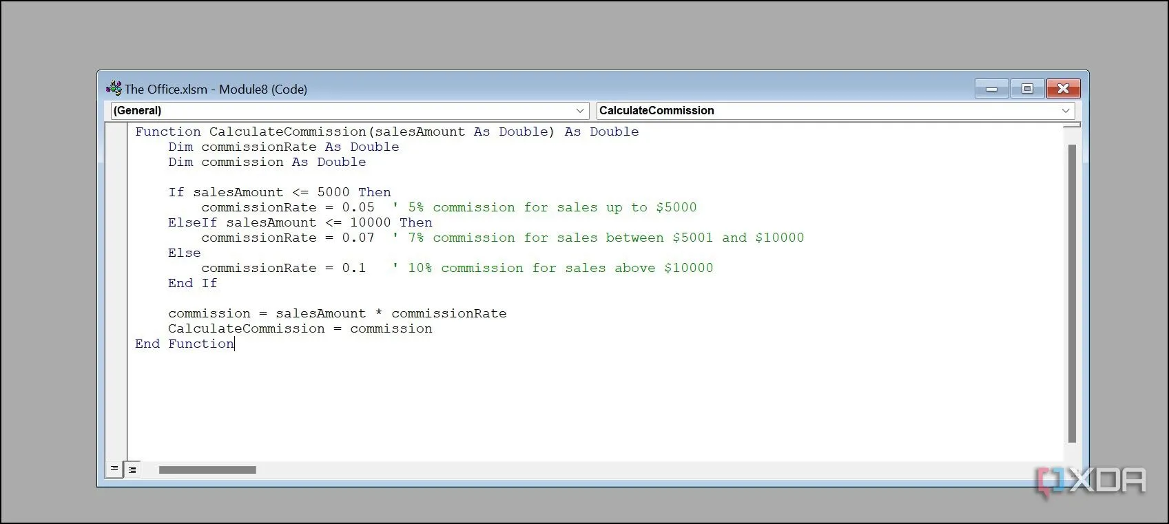 Ví dụ về hàm tùy chỉnh trong Excel sử dụng VBA