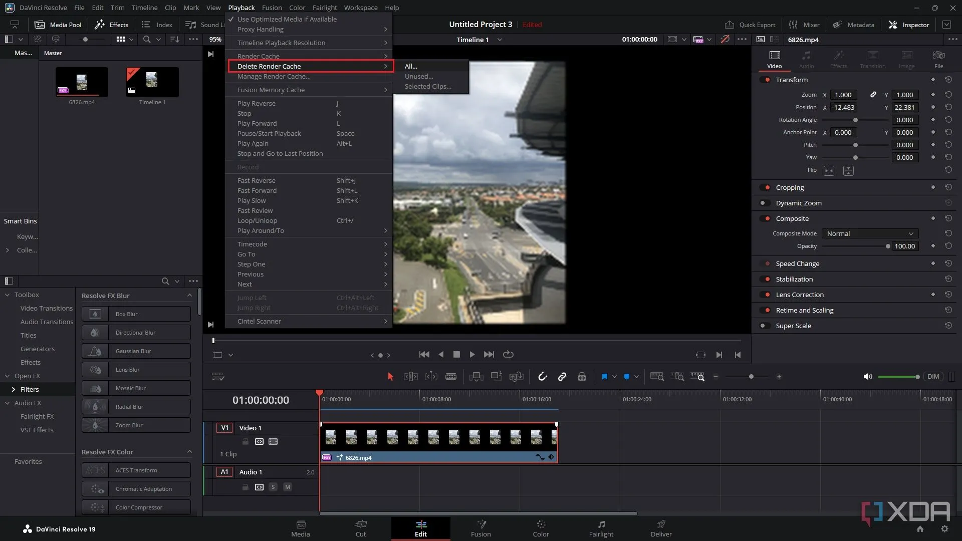 Xóa bộ nhớ đệm Render Cache trong DaVinci Resolve để giải phóng dung lượng